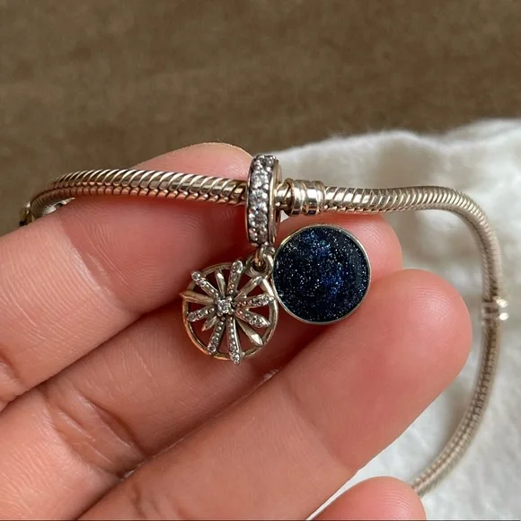 Authentic Pandora Bracelet with 3 Charms Limited Edition - Picture 9 of 16